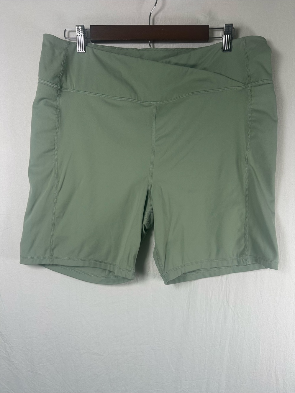 Danskin Olive Green High-Waist Athletic Bike Shorts